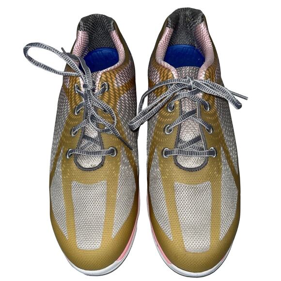 ⛳️Footjoy FJ Women's emPower Spikeless Golf Shoes Size 9.5 Gray/Pink/Yellow EUC - Picture 1 of 12